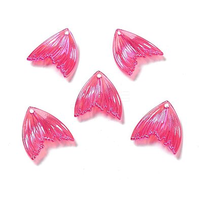 UV Plating Rainbow Iridescent Transparent Acrylic Pendants PACR-M002-09E-1