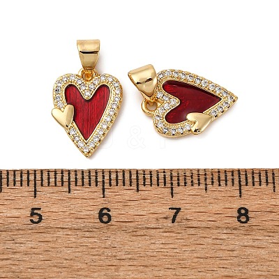 Brass Micro Pave Cubic Zirconia Pendants KK-D390-25G-01-1