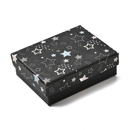 Star Print Paperboard Jewelry Gift Boxes CON-K016-01D-1