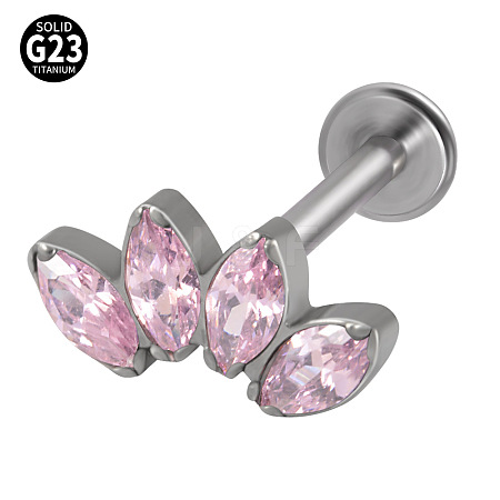 G23 Titanium with Cubic Zirconia Threadless Labrets WGA6216-10-1