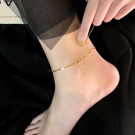 316L Surgical Stainless Steel Dapped Chain Anklets for Women FS-WG47470-51-1