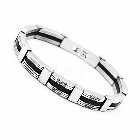 304 Stainless Steel Punk Rock Chain Bracelets for Men WG87BE9-03-1