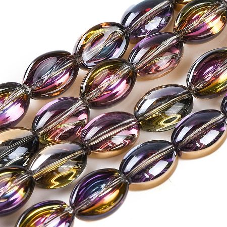 Electroplate Glass Beads Strands EGLA-B005-01A-HP01-1