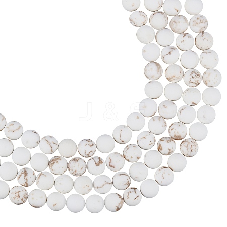 ARRICRAFT Frosted Round Natural Magnesite Beads Strands G-AR0003-23-1