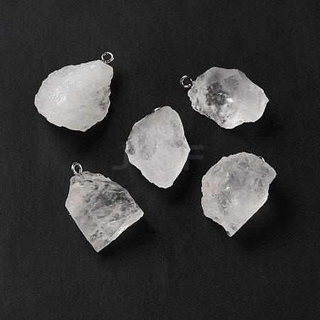 Raw Rough Natural Quartz Crystal Pendants G-A028-01H-1