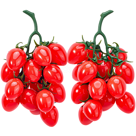 2Pcs Plastic Imitation Cherry Tomato AJEW-SP0004-32-1