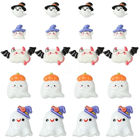 20Pcs 5 Styles Halloween Opaque Resin Decoden Cabochons CRES-YW0002-30-1