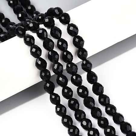 Natural Black Onyx(Dyed & Heated) Beads Strands G-T142-88-1