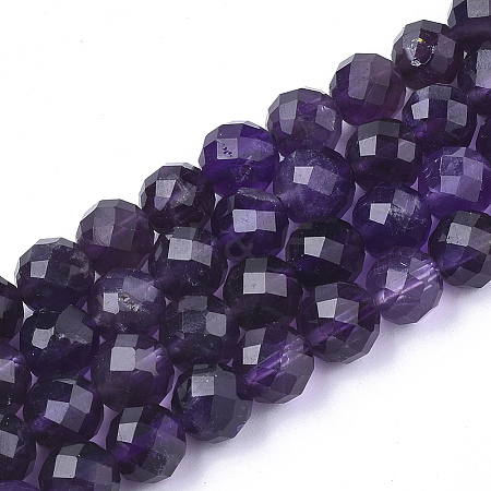 Natural Amethyst Beads Strands X-G-S345-8mm-010-1