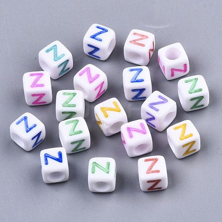 Opaque White Acrylic Beads SACR-R252-02Z-1