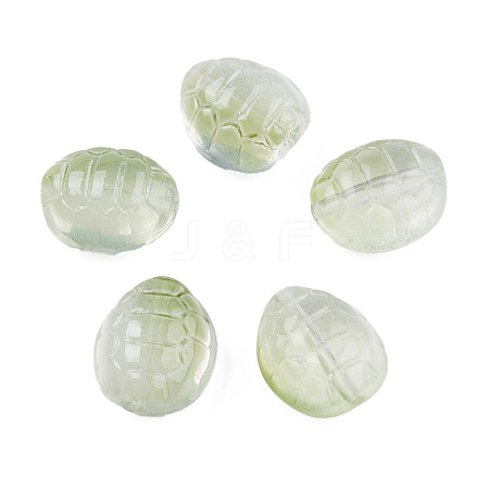 Transparent Spray Painted Glass Beads GLAA-N035-022-C07-1