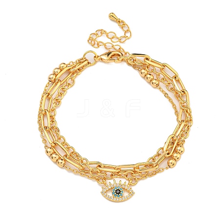 Brass Micro Pave Cubic Zirconia Bracelets for Women BJEW-U008-08G-1