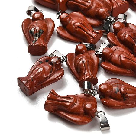 Natural Red Jasper Pendants G-B127-10P-11-1