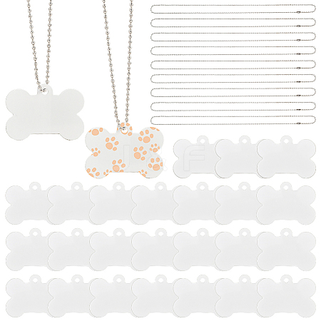 45Pcs Blank Double-sided Heat Transfer Aluminium Pendants DIY-SP0006-29B-1