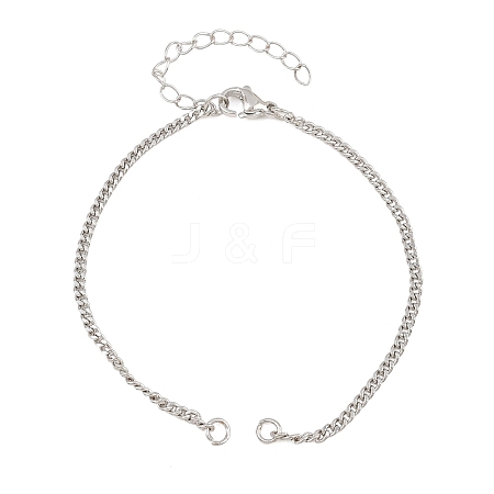 Brass Curb Chain Bracelet Making KK-CBADBBF-05P-1