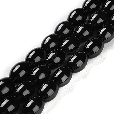 Natural Black Onyx Agate(Dyed & Heated) Beads Strands G-NH0019-C05-09-1