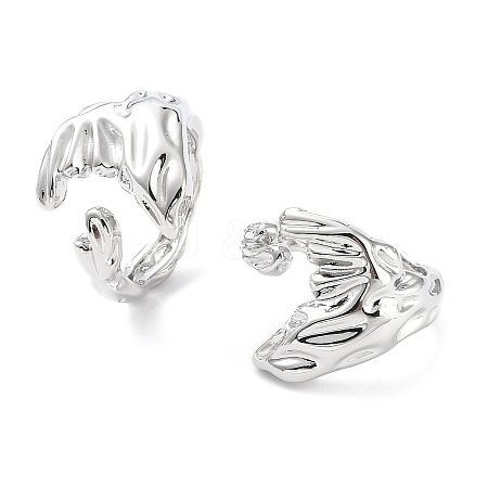 Brass Open Cuff Rings for Women RJEW-D016-03P-1