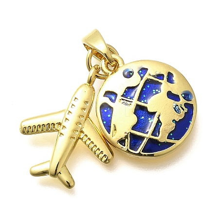 Brass Enamel Pendants KK-M309-05G-1