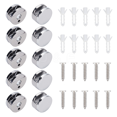 AHANDMAKER 10Sets Zinc Alloy Mirror Mounting Clips FIND-GA0001-65-1