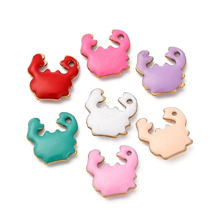 304 Stainless Steel Enamel Charms X-STAS-Q363-14E-G-1