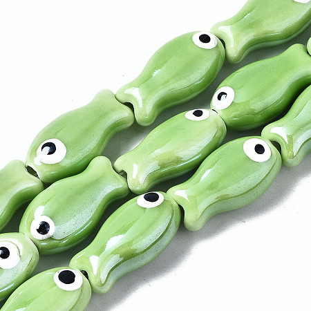 Handmade Porcelain Ceramic Beads Strands X1-PORC-T006-03E-1