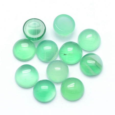 Natural Dyed & Heated Green Onyx Agate Cabochons X-G-P393-R04-6mm-1