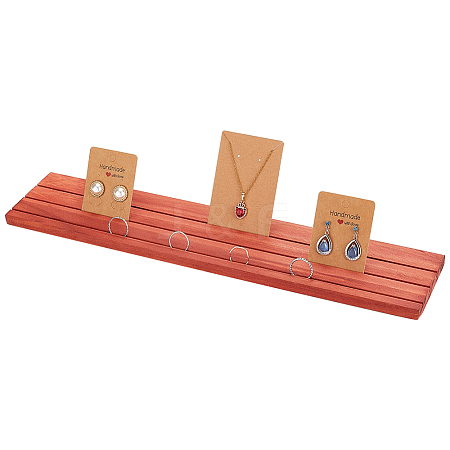 3-Slot Rectangle Wood Earring Display Card Stands EDIS-WH0012-45A-1