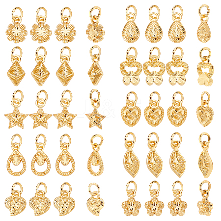   60Pcs 10 Style Electroplated Alloy Charms PALLOY-PH0002-08-1