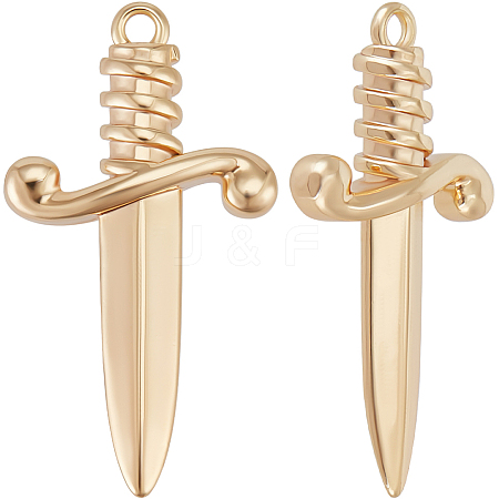 10Pcs Brass Pendants KK-BBC0017-54-1