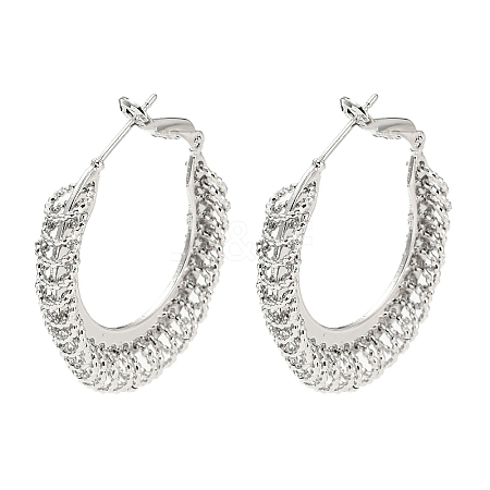 Brass Hoop Earrings EJEW-K264-04P-1