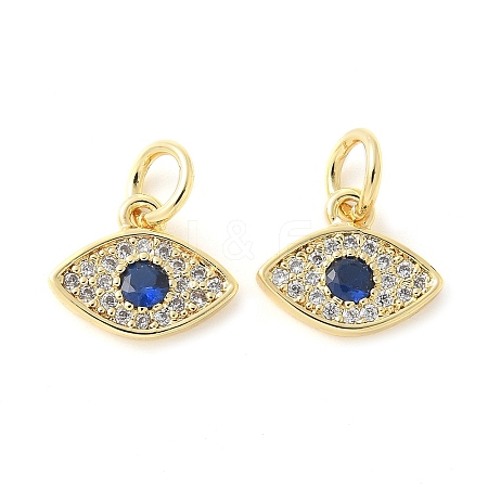 Brass Micro Pave Cubic Zirconia Charms KK-U056-27G-1