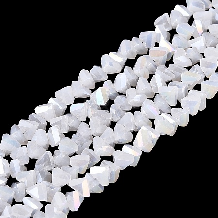 Electroplate Imitation Jade Glass Beads Strands EGLA-Q139-01A-B02-1