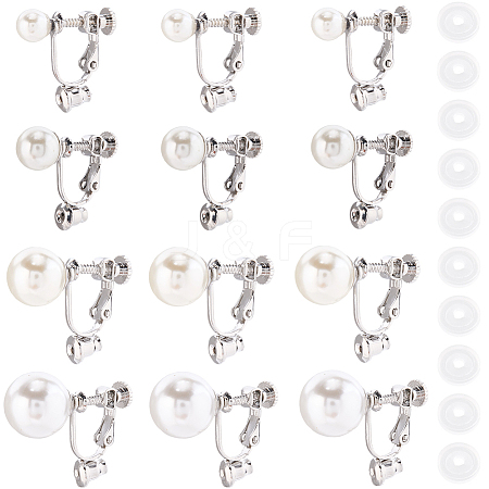 24Pcs 4 Styles 316 Surgical Stainless Steel Clip-on Earring Converters Findings STAS-SC0010-35P-1