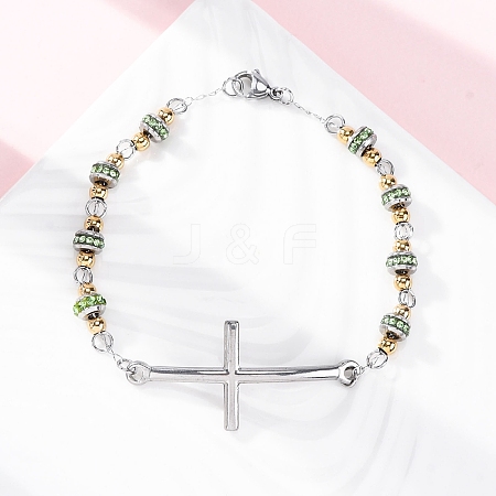 201 Stainless Steel Link Chain Bracelets BJEW-A032-01GP-01-1