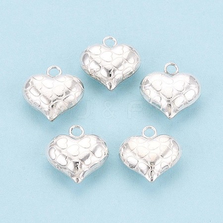 925 Sterling Silver Heart Charms STER-N017-27S-1