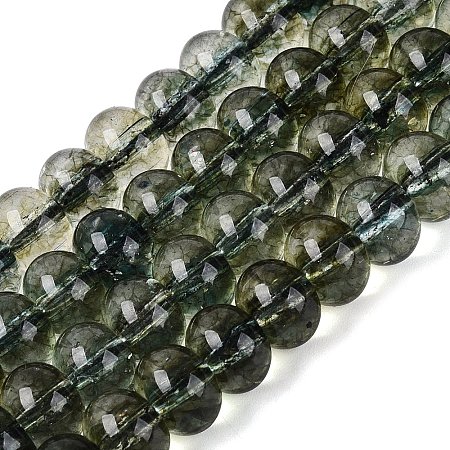 Crackle Transparent Glass Beads Strands GLAA-N074-02B-07-1