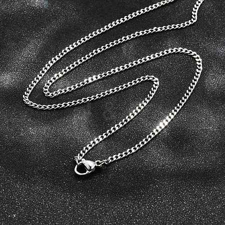 Non-Tarnish 304 Stainless Steel Curb Chain Necklaces NJEW-L162-01B-P-1