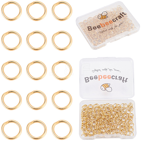200Pcs 304 Stainless Steel Round Rings STAS-BBC0010-21A-1