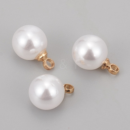 ABS Plastic Imitation Pearl Pendants KK-G385-06G-1