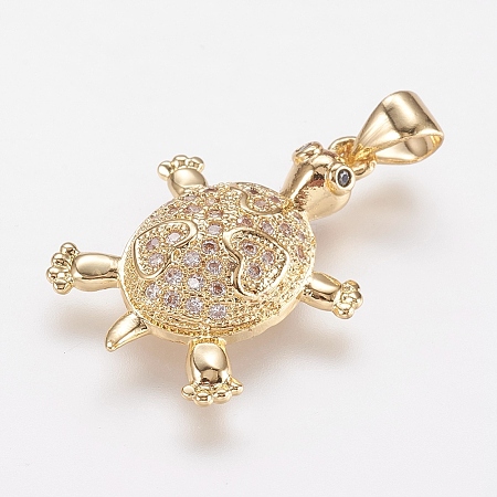 Brass Micro Pave Cubic Zirconia Pendants LS-ZIRC-G104-23G-1