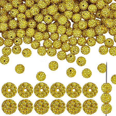 200Pcs Pave Disco Ball Beads RB-PA0001-11E-1