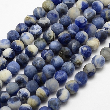 Natural Sodalite Beads Strands G-J364-01-4mm-1