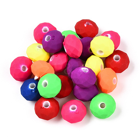 Spray Painted Acrylic Beads ACRP-N003-05-1