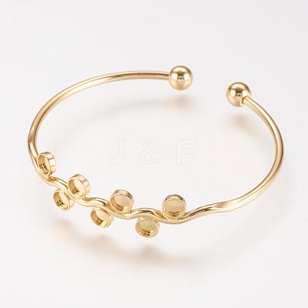 Brass Cuff Bangle BJEW-P168-B17-1