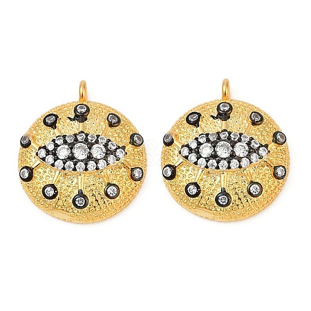 Brass Micro Pave Cubic Zirconia Pendants KK-U058-01G-1