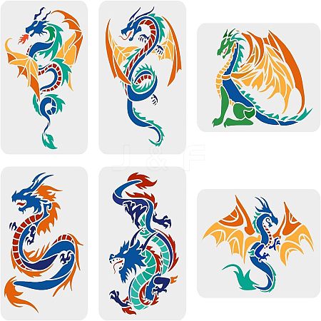 PET Plastic Drawing Painting Stencils Templates Sets DIY-WH0172-642-1