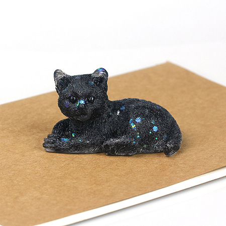 Natural Obsidian Cat Display Decorations WG85528-07-1