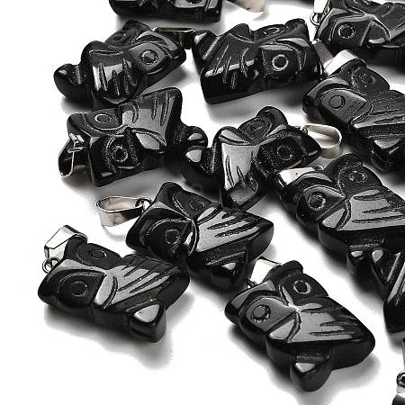Natural Obsidian Pendants G-B127-09P-04-1