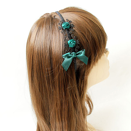 Bowknot & Flower Iron Hair Bands Jewelry X-OHAR-N0006-027-1