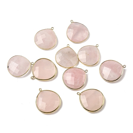 Natural Rose Quartz Pendants G-B009-07G-B-1